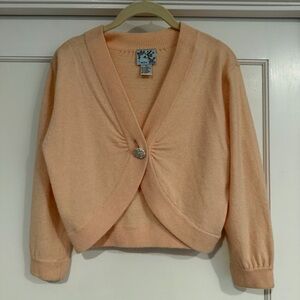 Tabitha blush pink Knit Cashmere-Blend Single Button Cardigan